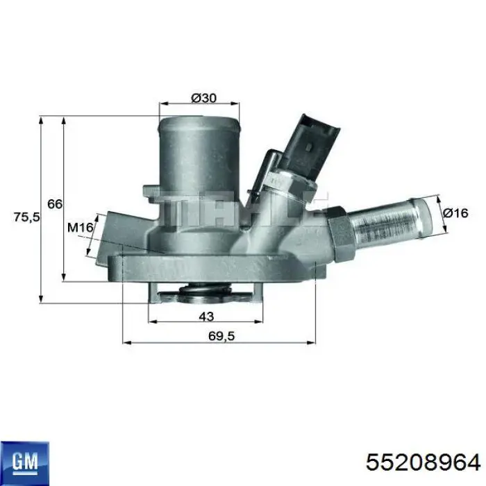 Термостат в корпусе General Motors 55208964 цена, от 30.20 USD