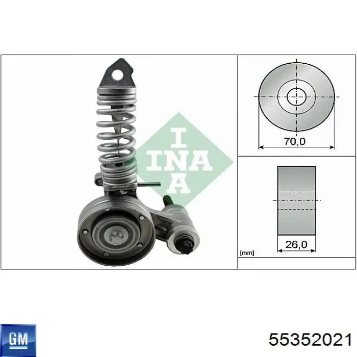 Натяжитель приводного ремня 55352021 General Motors