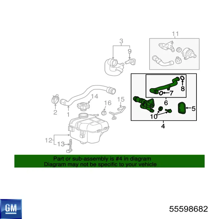 Фланец системы охлаждения General Motors 55598682 цена, от 124.90 USD