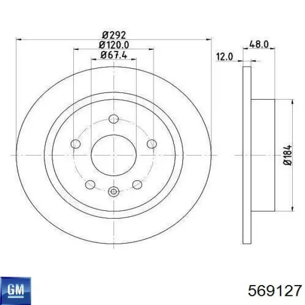 Задний тормозной диск General Motors 569127 цена, от 41.73 USD