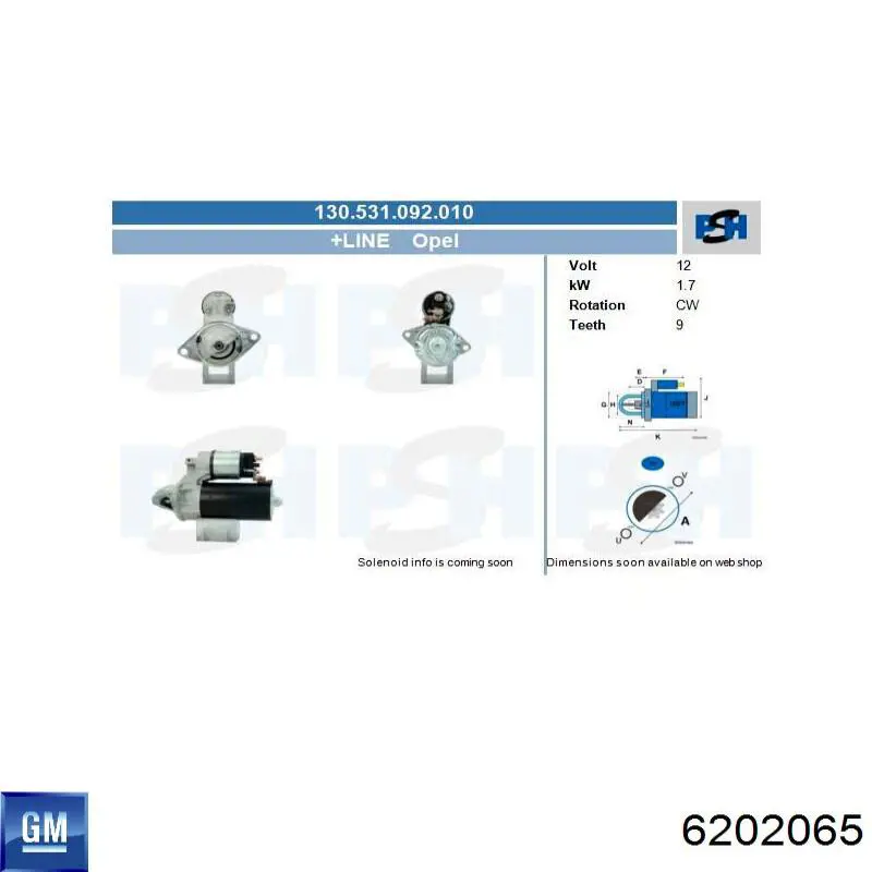 Купить 6202065 General Motors Стартер