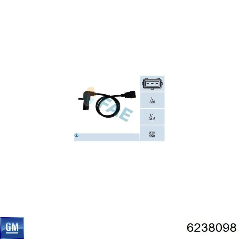 Датчик положения коленчатого вала General Motors 6238098 цена, от 16.68 USD