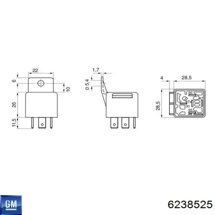 6238525 General Motors Реле электробензонасоса