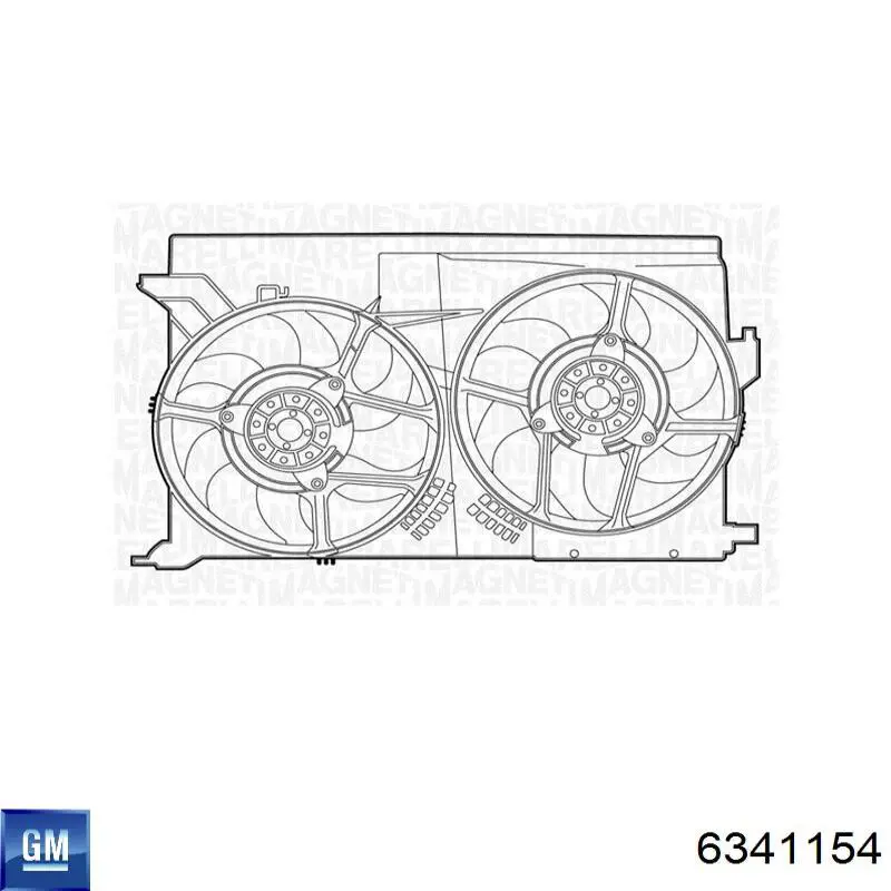 Купить 6341154 Opel Диффузор вентилятора в сборе с мотором и крыльчаткой