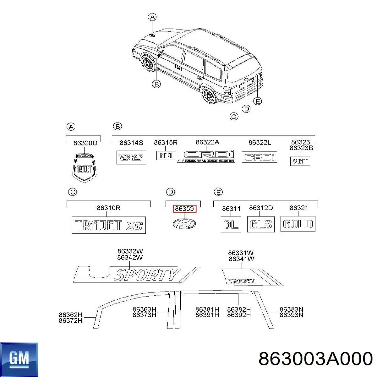 Эмблема на решетку радиатора General Motors 863003A000 цена, от 12.90 USD