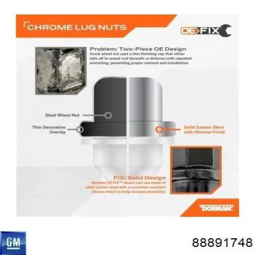 Гайка крепления колеса General Motors 88891748 цена, от 2.26 USD
