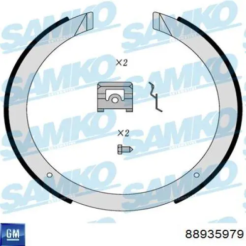 Тормозные колодки стояночного тормоза General Motors 88935979 цена, от 36.11 USD