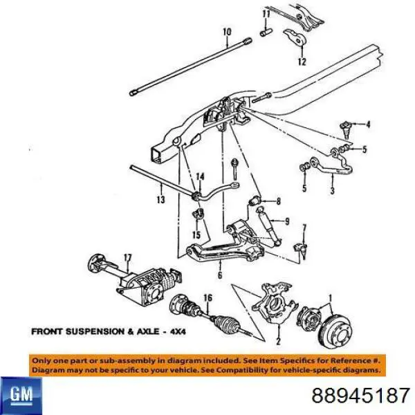 Стойка амортизатора задняя General Motors 88945450 цена, от 51.18 USD