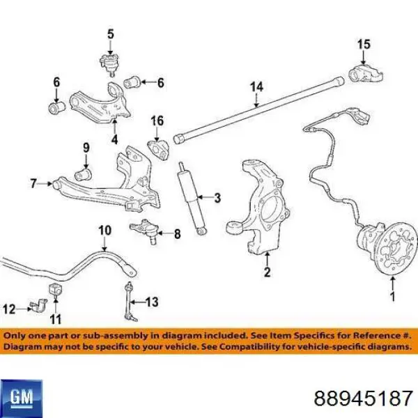 Купить 88945450 General Motors Амортизатор задней подвески