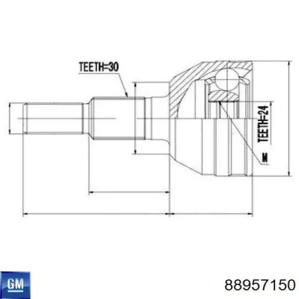 Привод передний правый General Motors 88957150 цена, от 199.13 USD