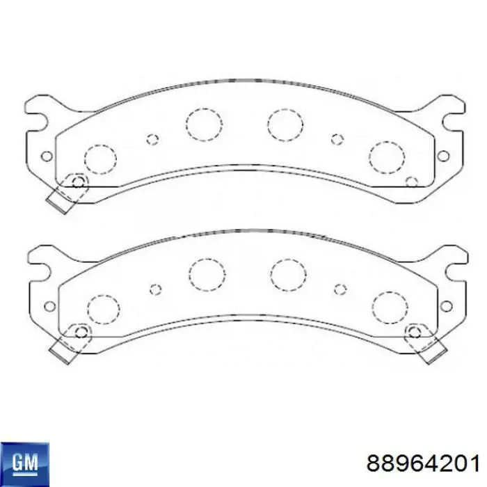 Передние тормозные колодки 88964201 General Motors