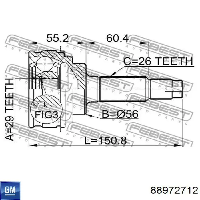 665226 Cardone Полуось передняя левая