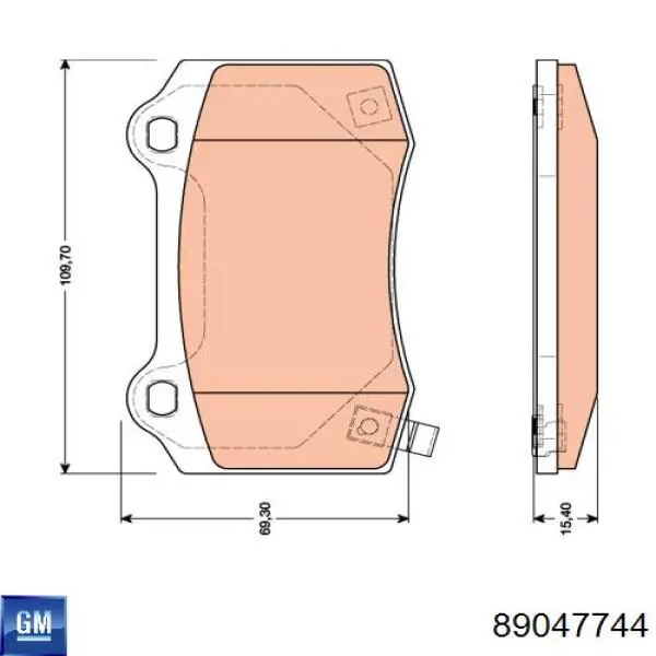 Купить 89047744 General Motors Колодки тормозные задние, дисковые