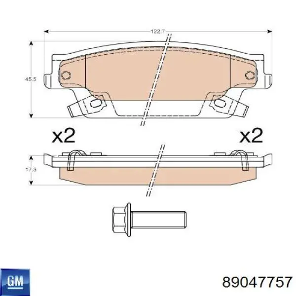 Колодки дисковые  General Motors 19285963 цена, от 44.80 USD