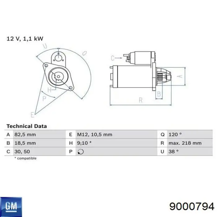 9000794 General Motors Стартер автомобиля