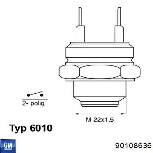90108636 General Motors Датчик радиатора