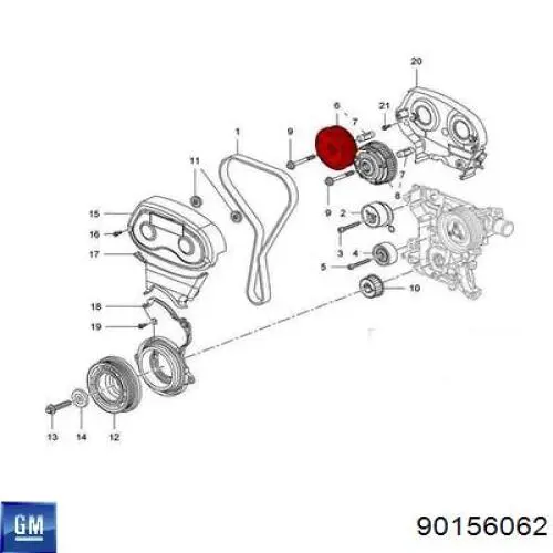 Купить 90156062 General Motors Шестерня привода коленвала двигателя