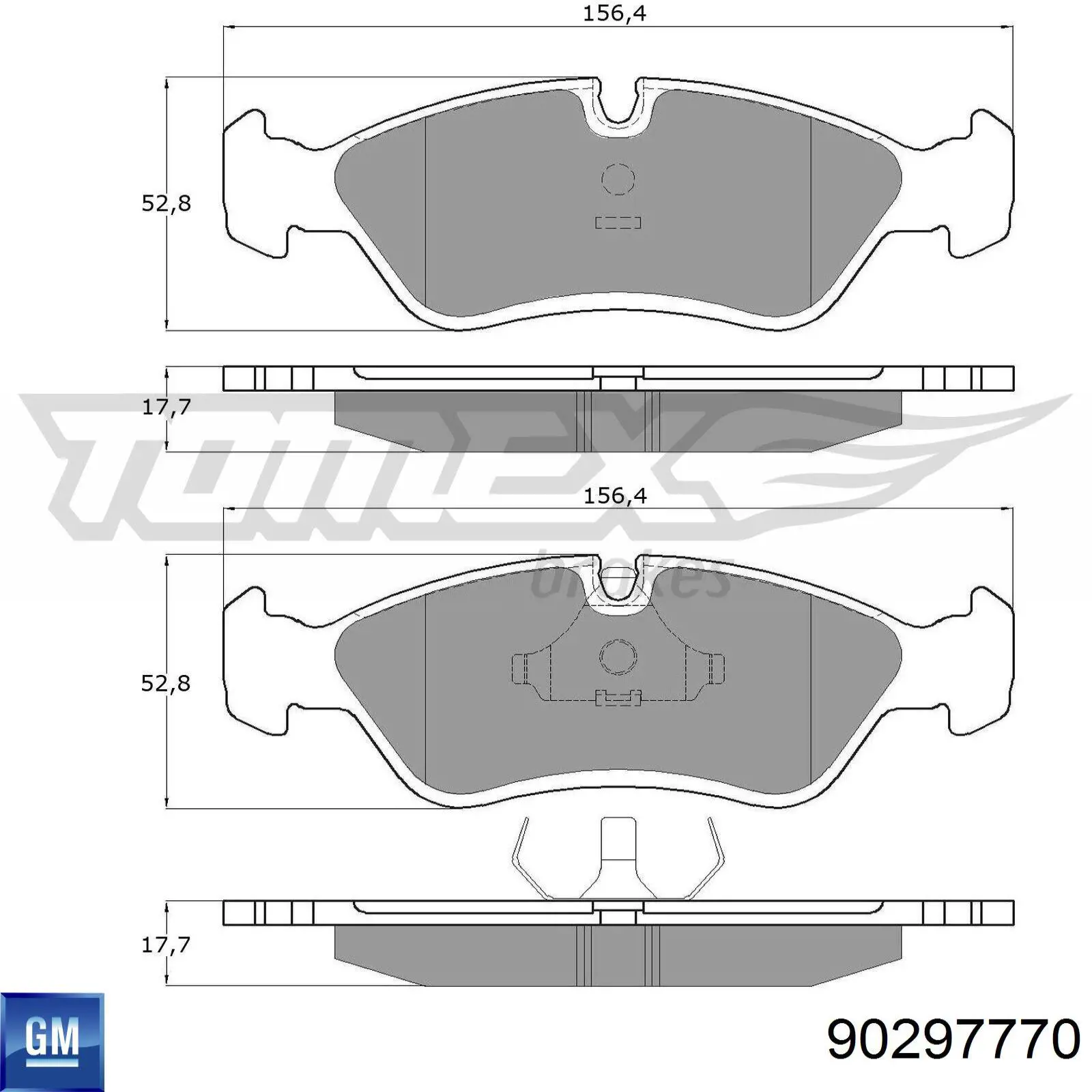 Купить 90297770 General Motors Колодки тормозные