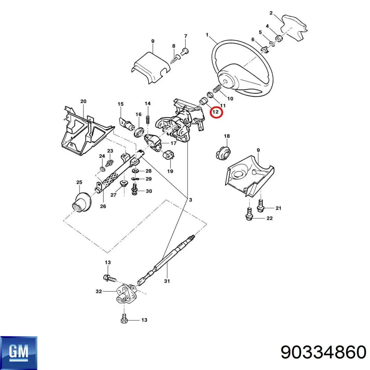 Купить 0912200 Opel Подшипник рулевой колонки верхний
