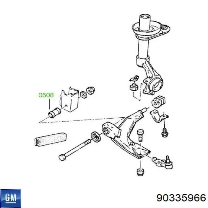 Сайлентблок переднего нижнего рычага General Motors 90335966