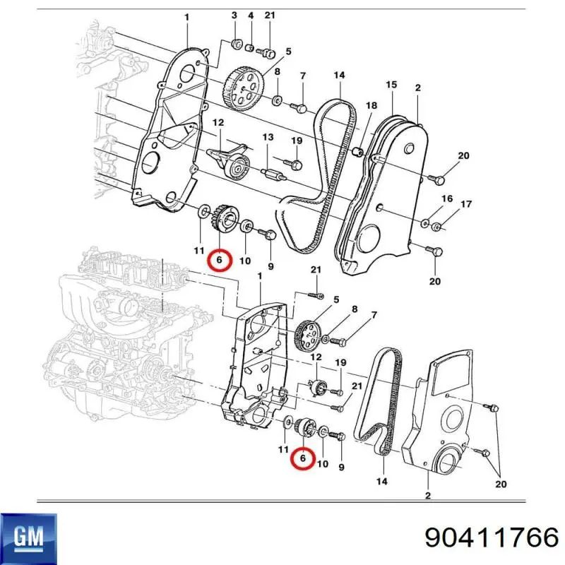Звездочка-шестерня привода коленвала двигателя на Chevrolet Evanda V200