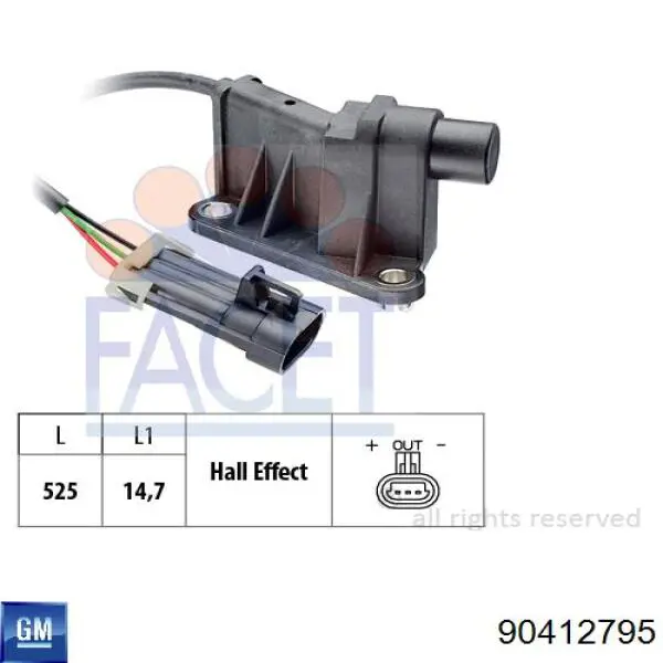Датчик распредвала 90412795 General Motors