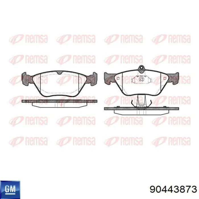 Передние тормозные колодки 90443873 General Motors