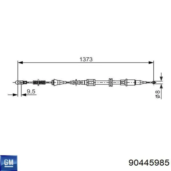 Купить 90445985 General Motors Трос стояночного тормоза задний левый