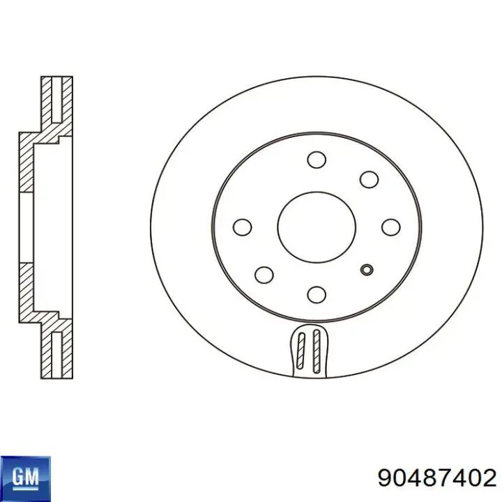 Передние тормозные диски 90487402 General Motors