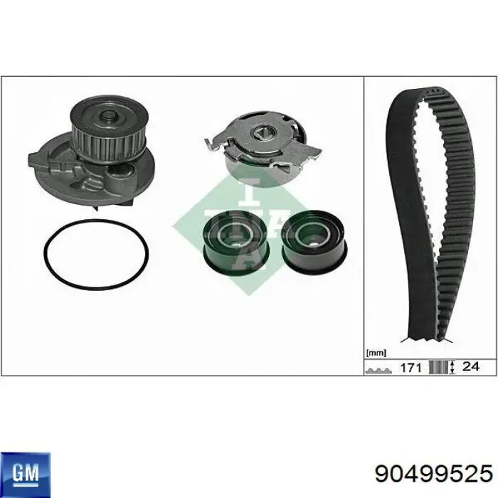 Зубчатый ремень General Motors 90499525 цена, от 18.34 USD