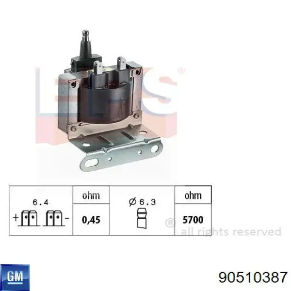90510387 General Motors Катушка зажигания