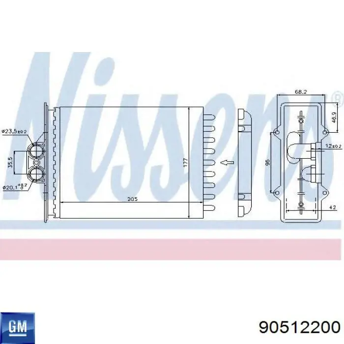 Радиатор печки 90512200 General Motors