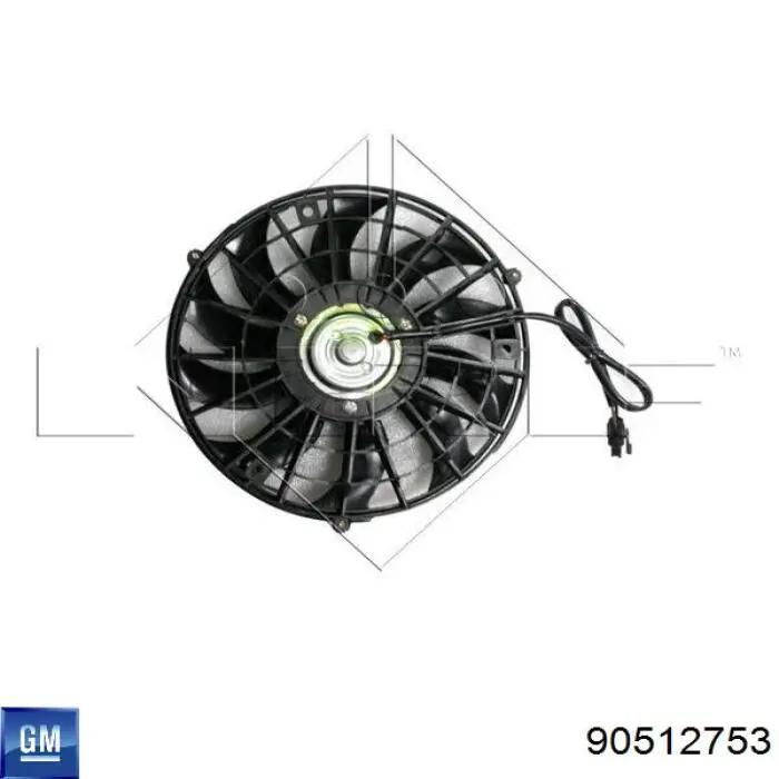 90512753 General Motors ventilador elétrico de esfriamento montado (motor + roda de aletas)