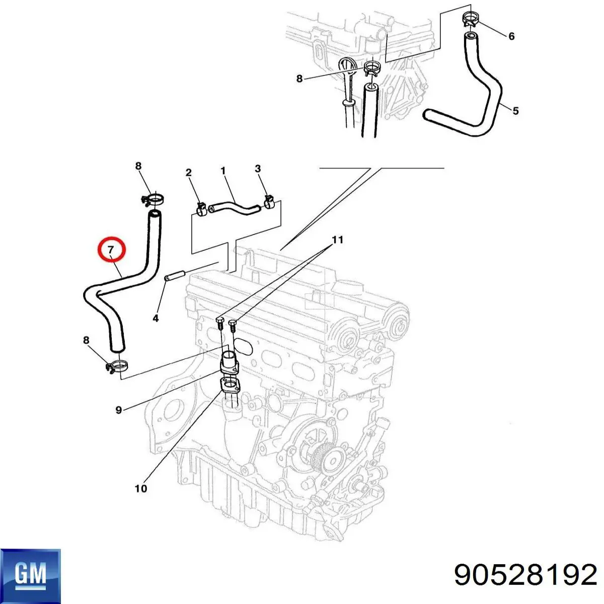 90528192 General Motors Шланг для удаления воздуха