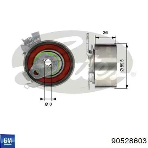 Ролик натяжителя ремня газораспределения General Motors 90528603 цена, от 19.01 USD