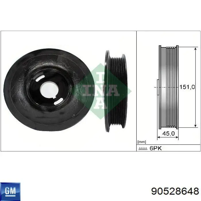90528648 General Motors Шкив коленчатого вала