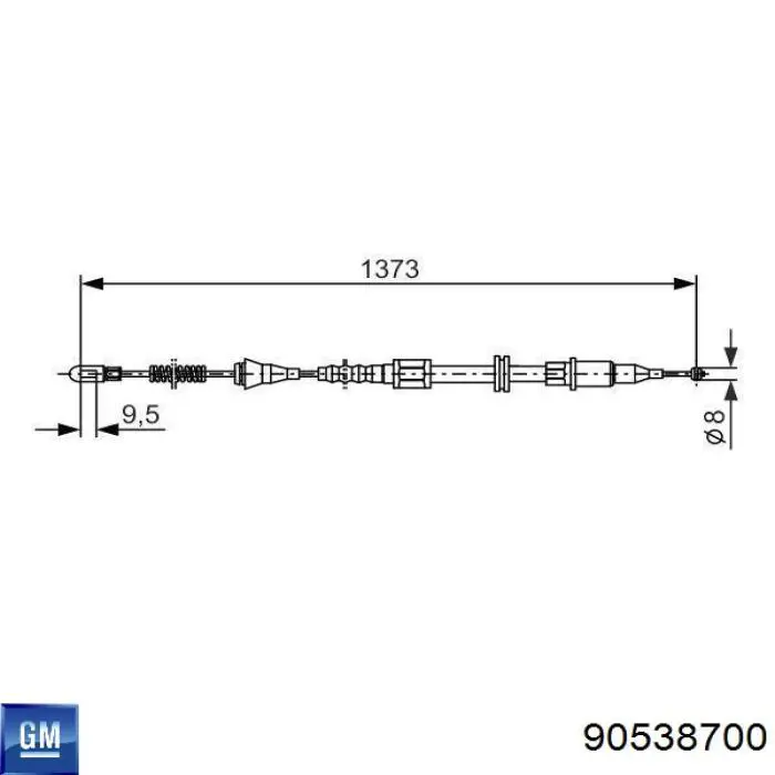 Трос ручного тормоза задний General Motors 90538700 цена, от 6.55 USD