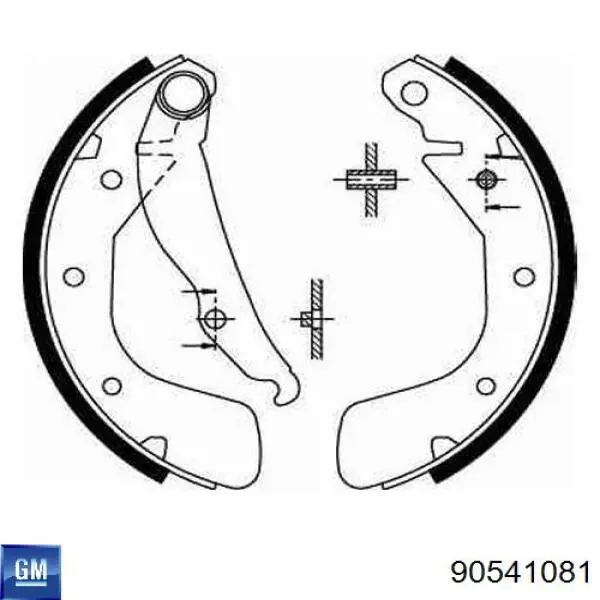 Задние барабанные колодки 90541081 General Motors