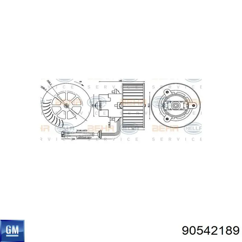 Вентилятор печки 90542189 General Motors