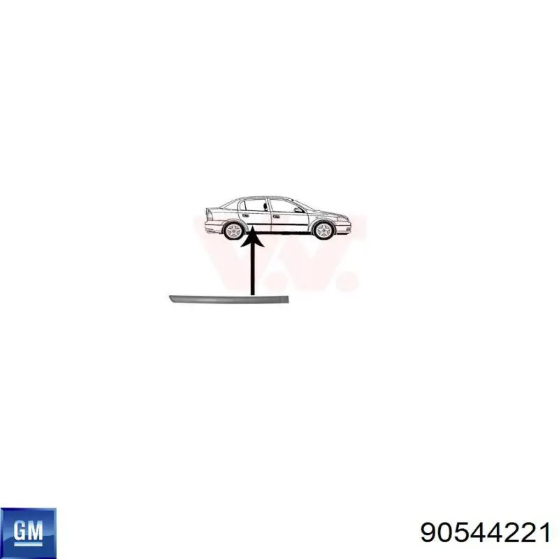 Молдинг двери задней правой General Motors 90544221 цена, от 15.63 USD
