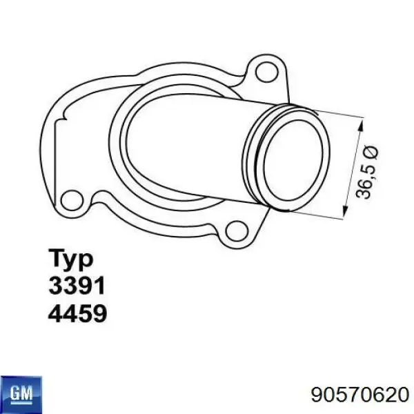 Термостат в корпусе General Motors 90570620 цена, от 16.48 USD