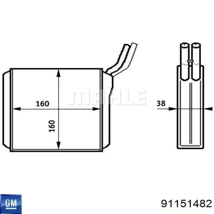 Радиатор печки 91151482 General Motors