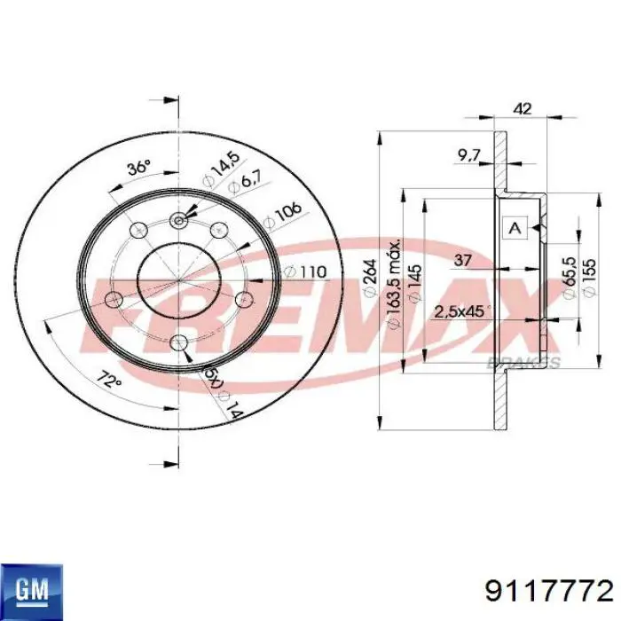 Задний тормозной диск General Motors 9117772 цена, от 26.69 USD