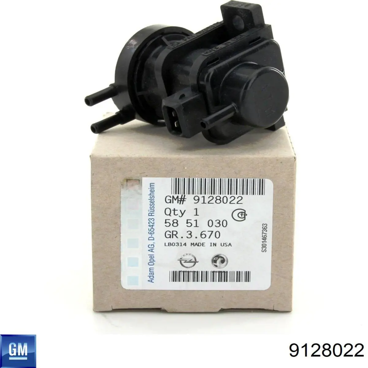 Клапан преобразователь давления наддува (соленоид)  General Motors 9128022