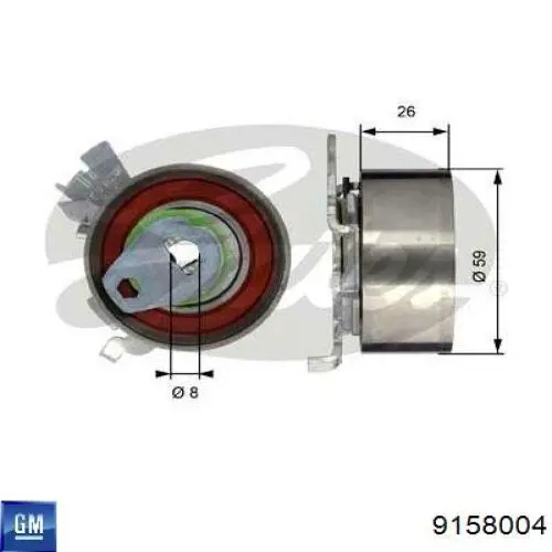9158004 General Motors Ролик натяжителя ремня ГРМ