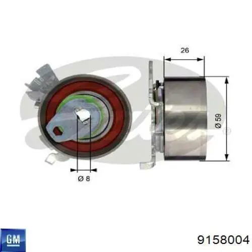 9158004 GM Tensor correa distribución original y equivalente