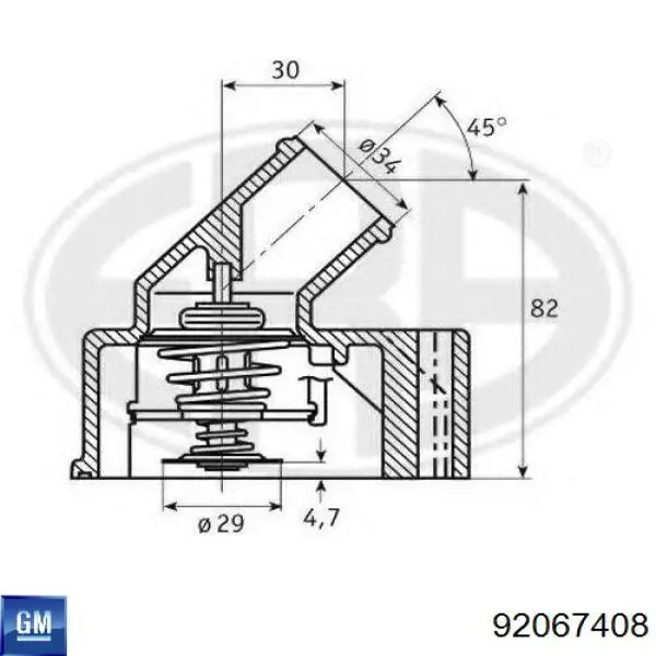 Термостат в корпусе General Motors 92067408 цена, от 15.95 USD