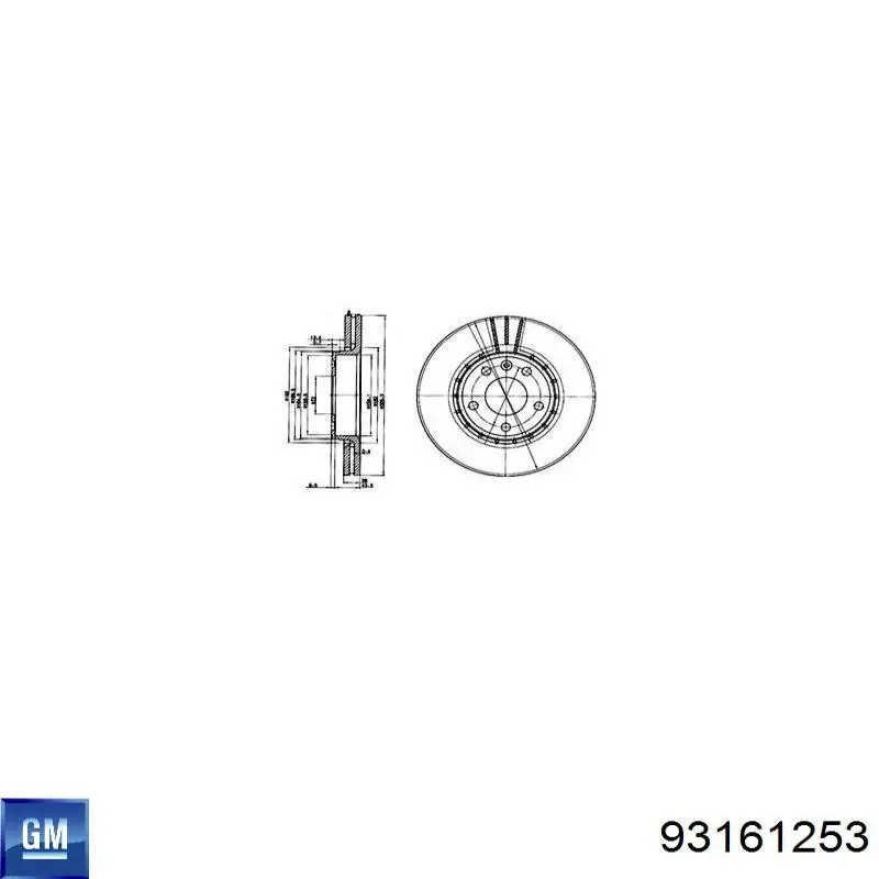93161253 General Motors Диск тормозной передний