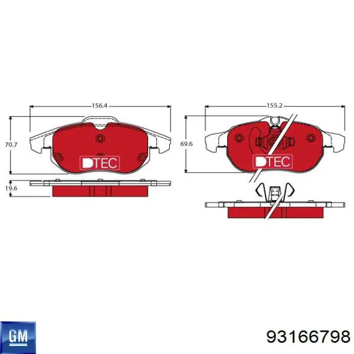 Колодки General Motors 93166798 цена, от 18.75 USD