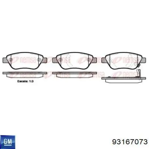 Купить 93167073 General Motors Колодки тормозные